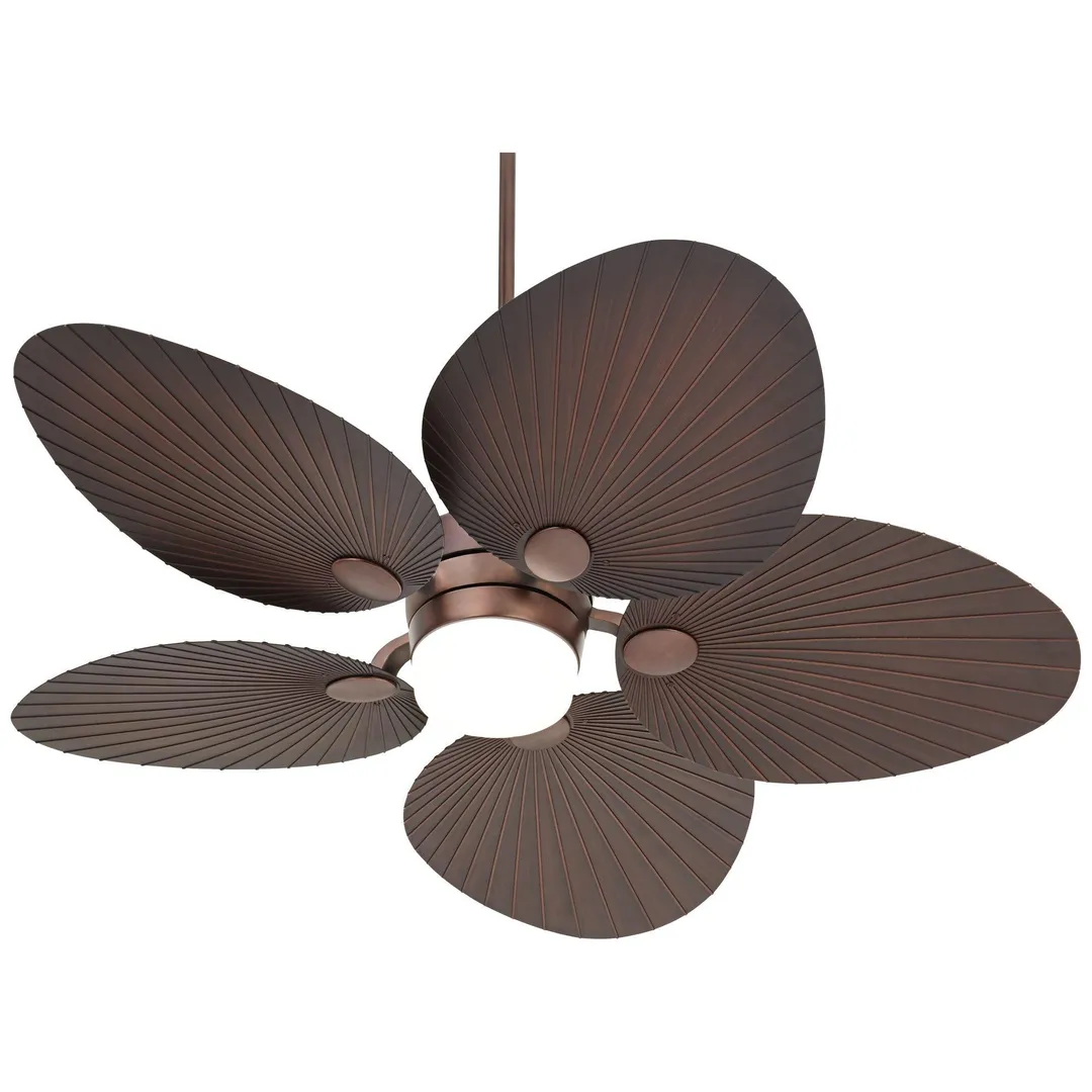 Casa Vieja 52" Casa Vieja Tropical Outdoor Ceiling Fan with Light LED Remote Control Oil Brushed Bronze Palm Leaf Damp Rated for Patio Porch, photo 5 of 7