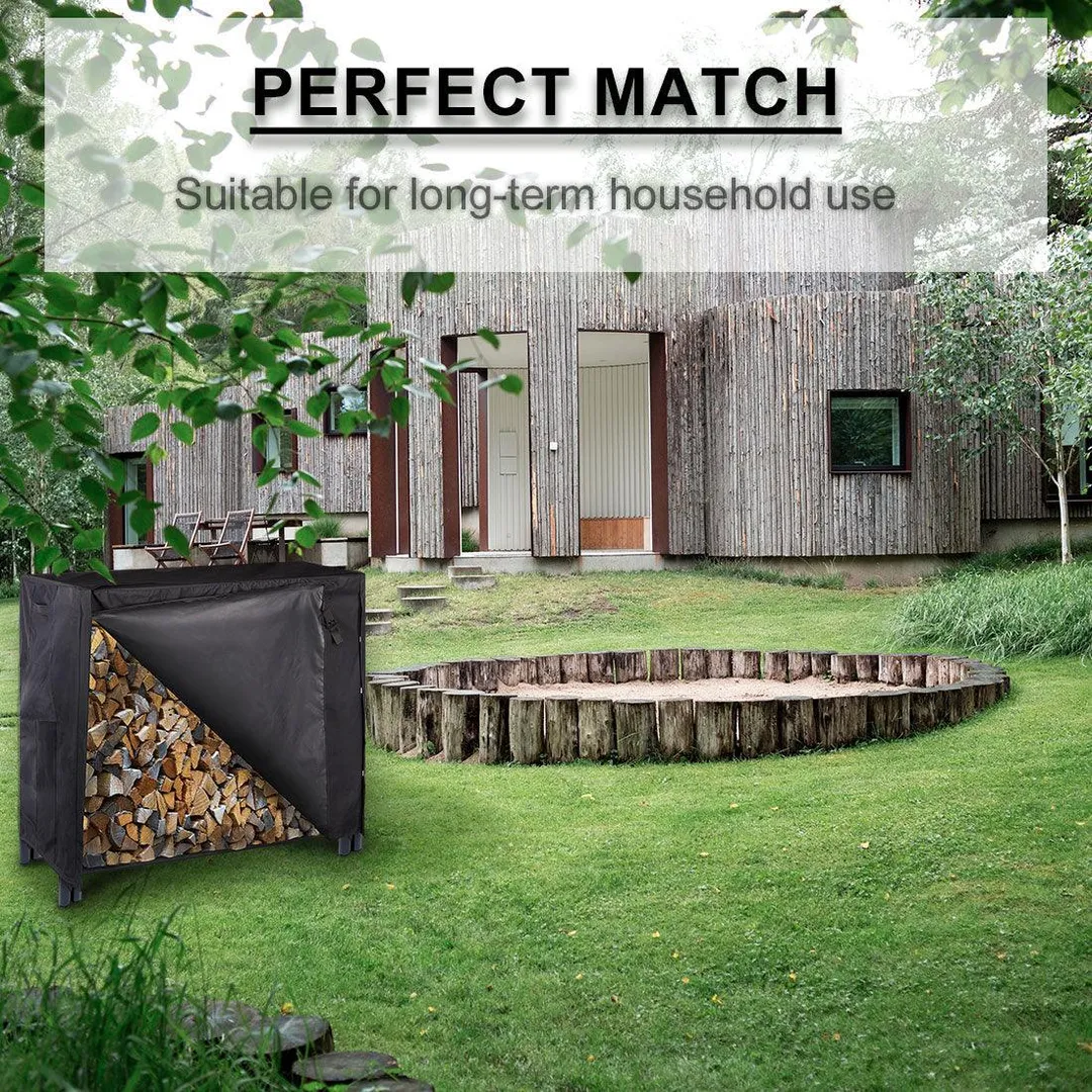 SINOWELL Heavy Duty Waterproof Outdoor Firewood Storage Log Rack Cover with Zipper 4 feet, photo 8 of 8