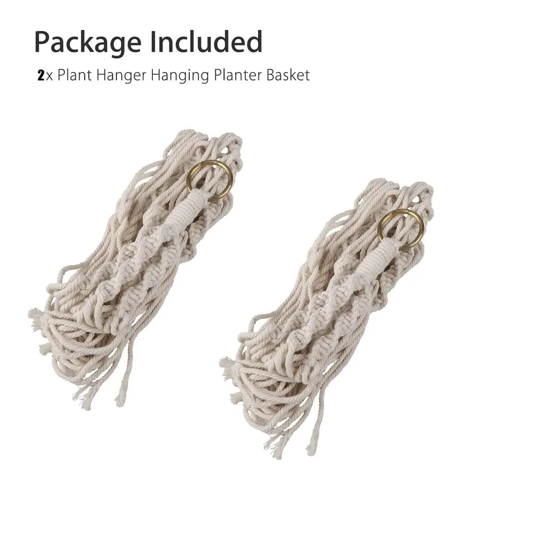 EEEKit 2 Pack Macrame Plant Hanger - Indoor Outdoor Hanging Planter Shelf - Decorative Flower Pot Holder - Hanging Baskets For Plant, Boho Bohemian Home Decor, in Box, for Succulents, Cacti, Herbs, photo 9 of 9