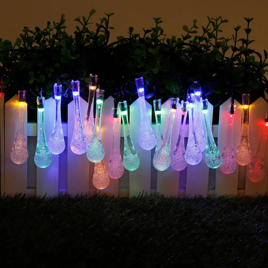 Stoneway 20/30LEDs Garden Dreamy Fairy Lights Solar String Lights ,Water Droplet String Lights Outdoor Garden Decor Tree Bubble Light for Party Xmas Decor, photo 4 of 9