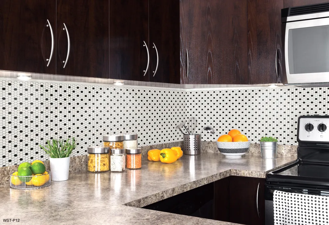WS Tiles - Value Matte White with Black Dot 11.8 in. x 10.2 in. Porcelain 1" Hexagon Mosaic Floor & Wall Tile (9 sq. ft / Case), photo 4 of 5