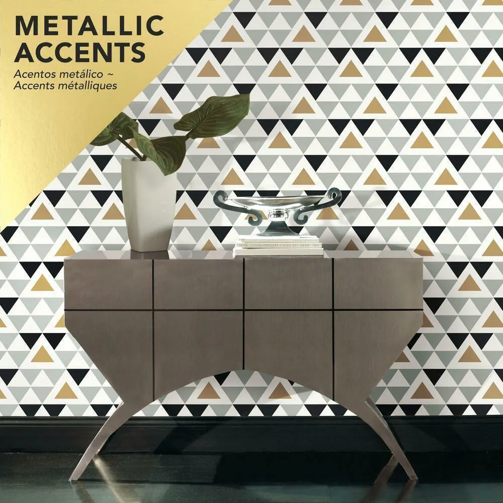 RoomMates Geometric Triangle Peel & Stick Wallpaper, photo 7 of 7