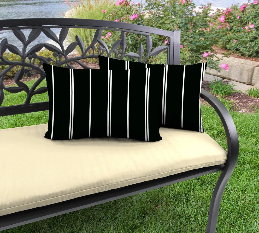 Jordan Manufacturing Outdoor Toss Pillows, Shadow Pursuit Stripe, 12"L x 18"W, Set of 2, photo 2 of 7