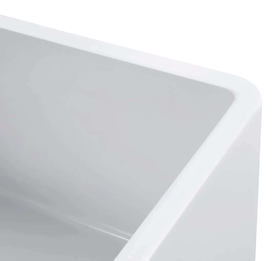 Olde London Farmhouse Fireclay 27" Kitchen Sink with Grid and Strainer in White, photo 4 of 7