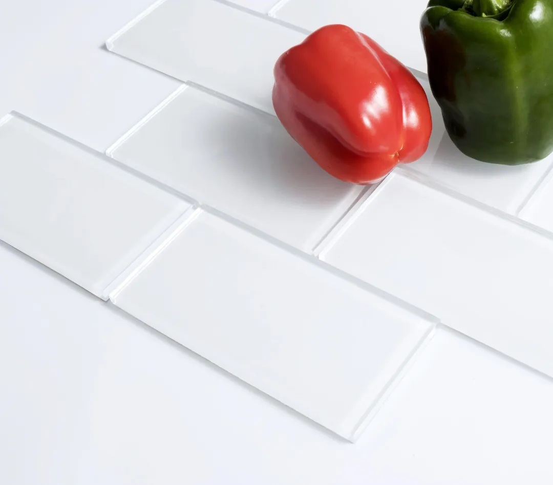 WS Tiles - Premium White 3 in. x 6 in. Glass Subway 12 in. x 12 in. Mesh-Backed Wall Tile (5 sq. ft. / Case), photo 4 of 5