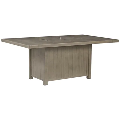 Barn Rectangular Fire Pit Table in Brown