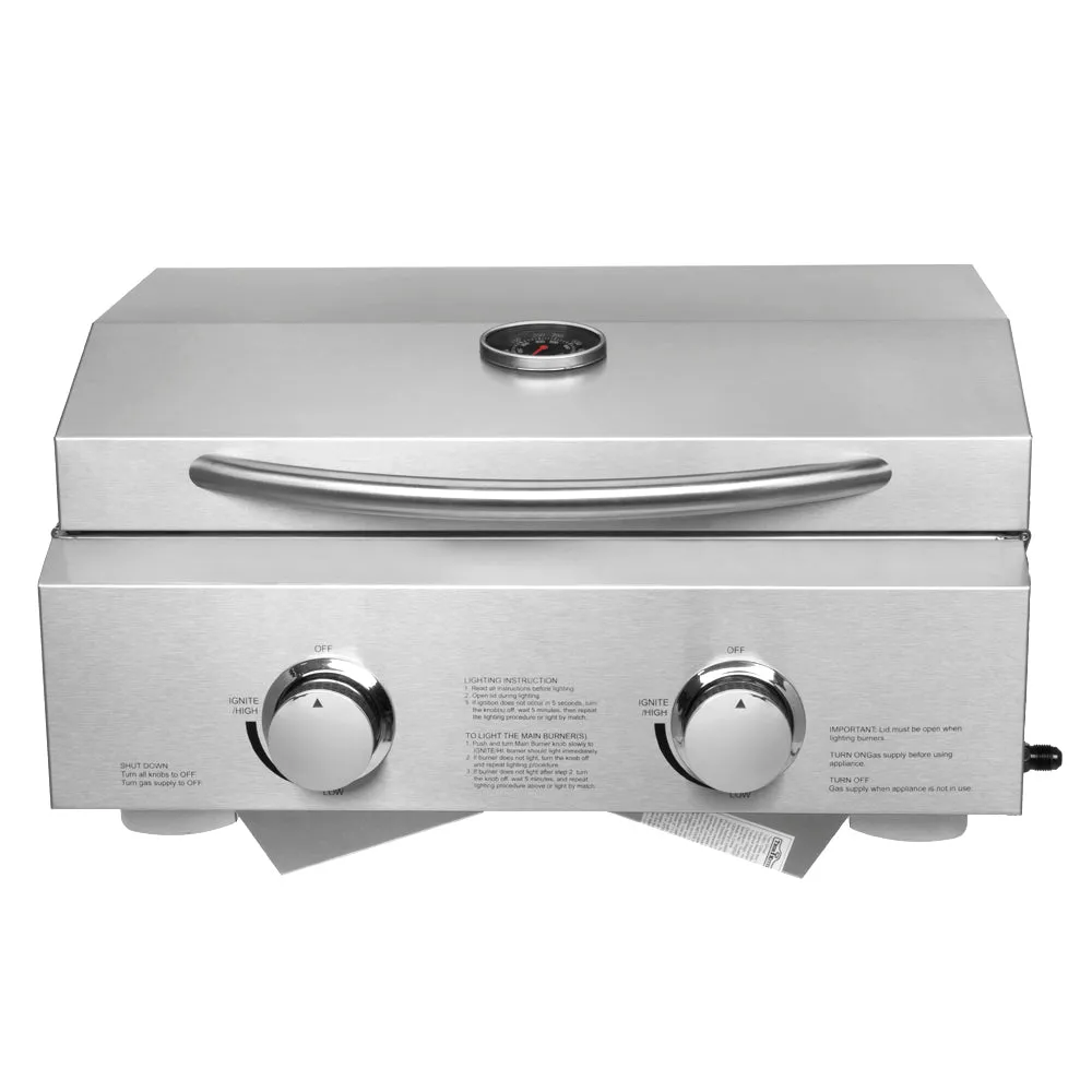 Zimtown Outdoor Tabletop Stainless Steel Propane Gas Grill Portable Two-Burner, photo 5 of 8