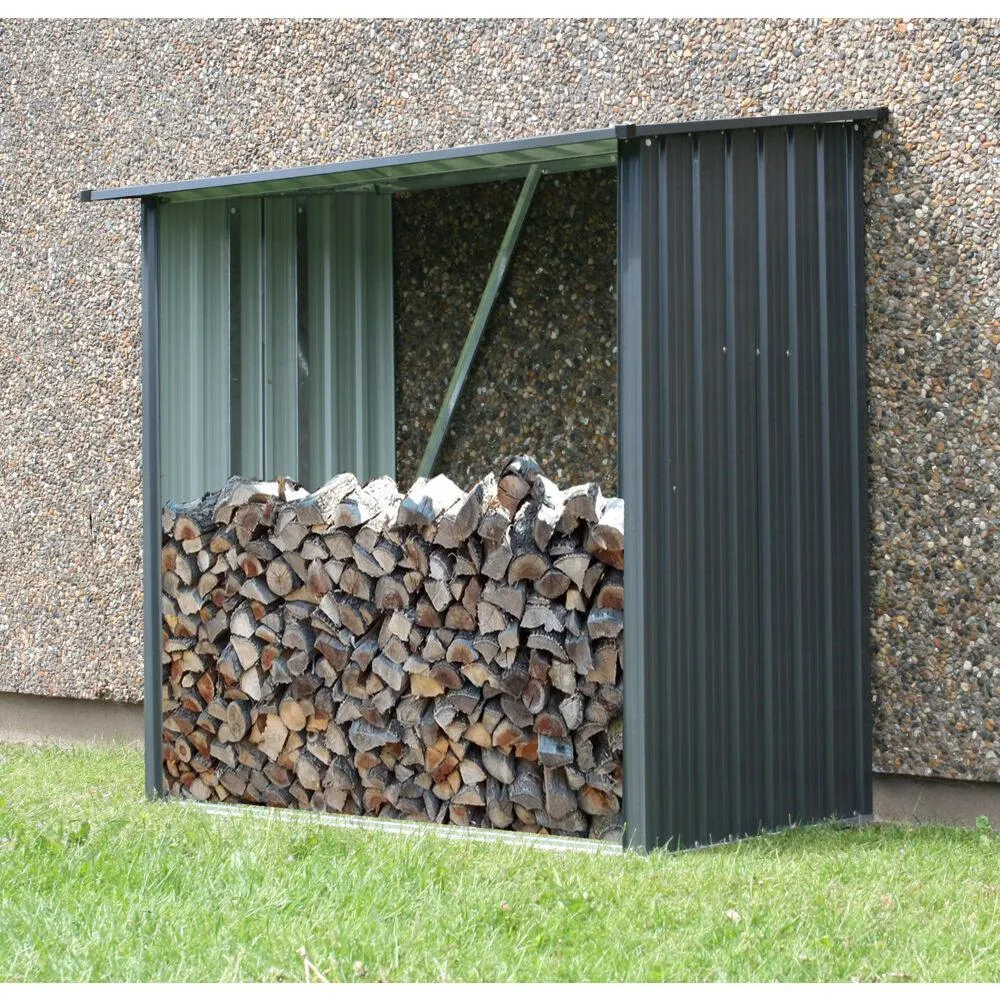 Hanover Indoor/Outdoor Galvanized Steel Firewood Storage Rack Holds up to 55 CU. FT. of Stacked Firewood, photo 9 of 9