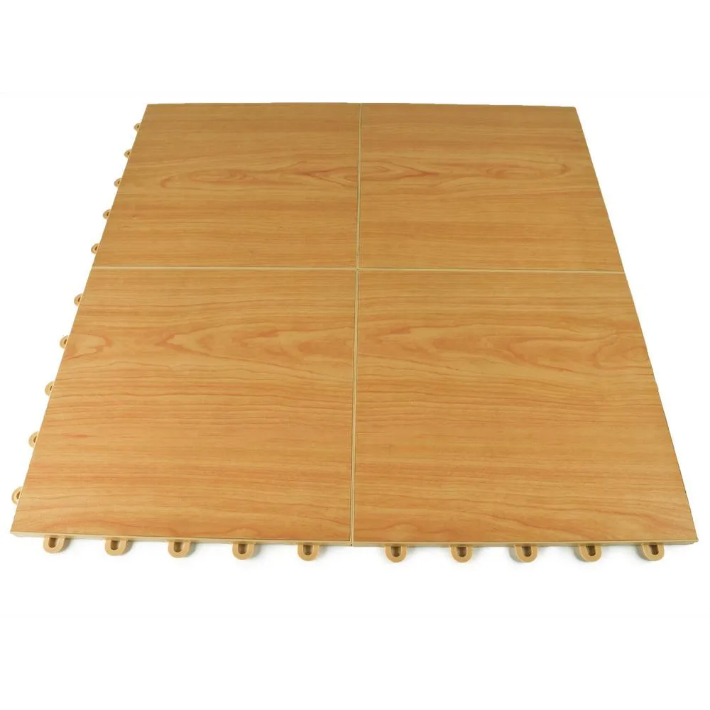 Greatmats Click Tile 12-1/8 in. x 12-1/8 in. Walnut Interlocking Basement Plastic and Vinyl Floor Tile (24-Pack) (24.5 sq. ft.), photo 5 of 10