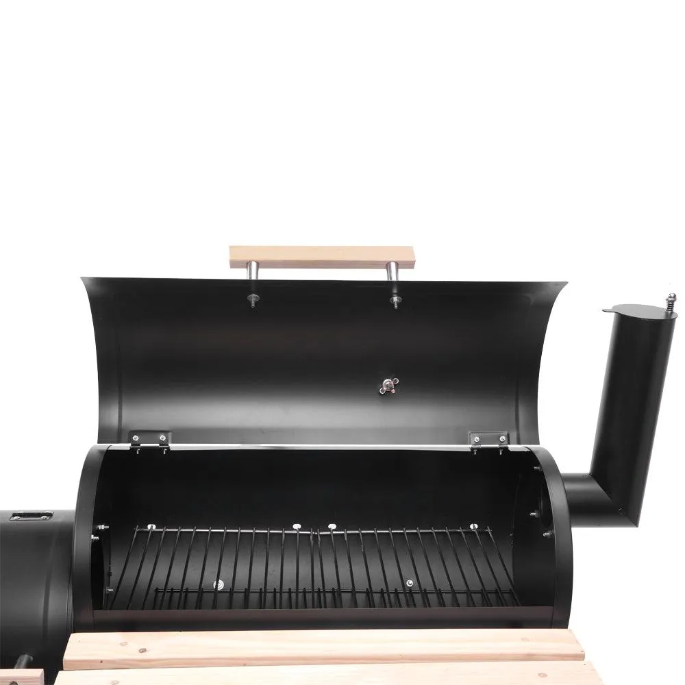 Charcoal Grill, SEGMART 24.4" BBQ Grill Charcoal with Smoker, Portable BBQ Grill with Side Burner, Outdoor Charcoal BBQ Grill with 2 Wheels & Thermometer, Grill for Camping Picnic, Park, Black, H1201, photo 15 of 15