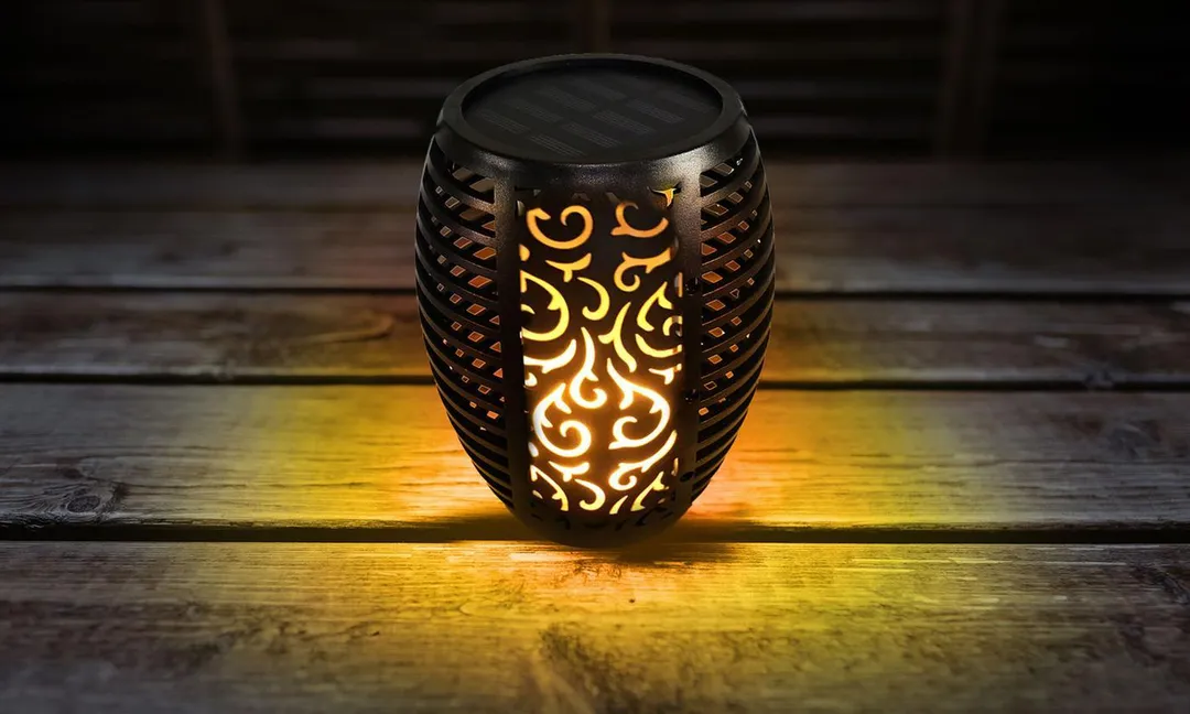 Touch Of Eco Solar Powered 32 LED Dancing Flickering Flame Tiki Torch Light for Outdoor Landscape Decoration Garden Deck Patio Bar, photo 2 of 5