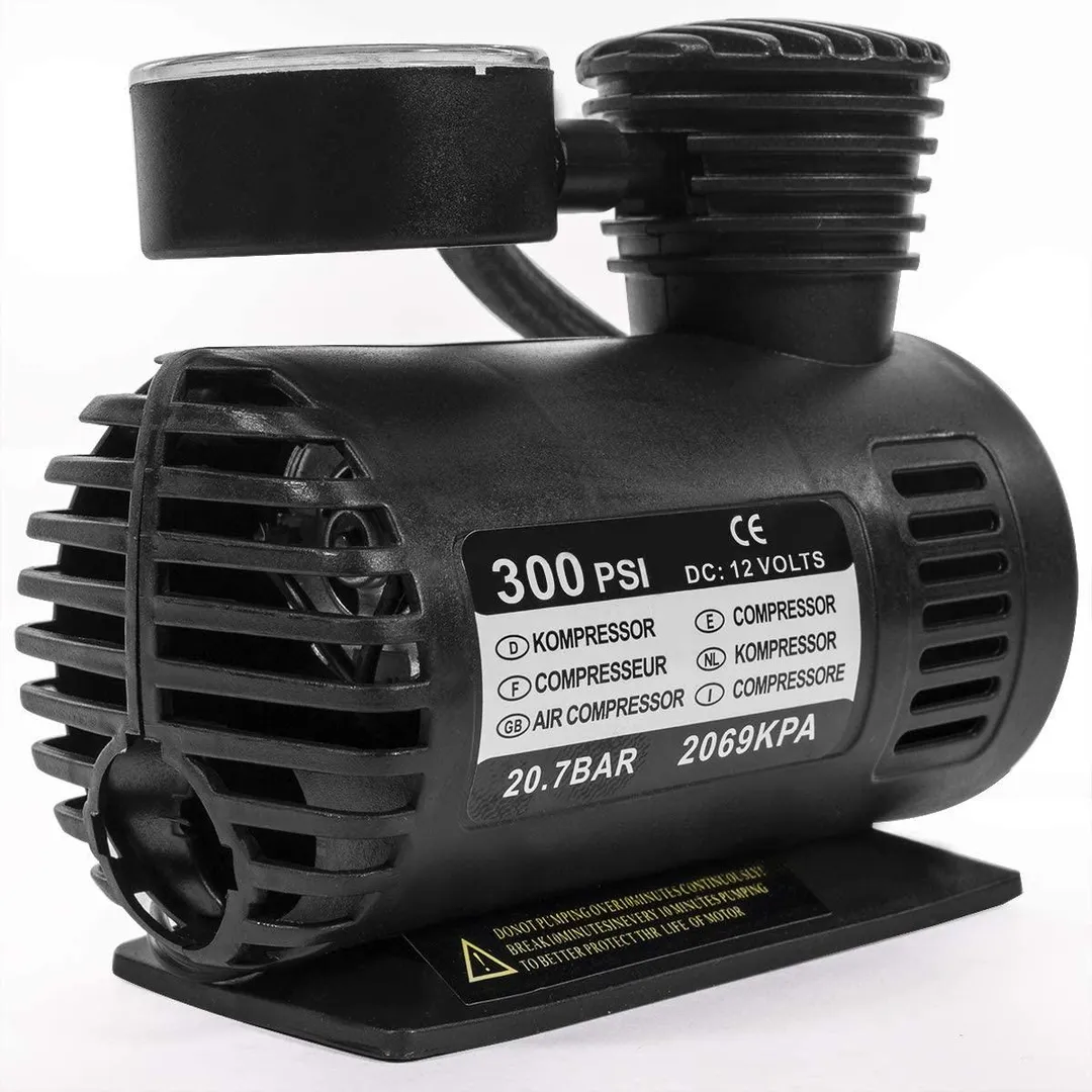 XtremepowerUS Stark Portable 12v Electric Air Compressor Tire Inflator Pump Pressure Gauge Nozzle Adapters Motorcycle Automobile Tires Inflatable, photo 4 of 5