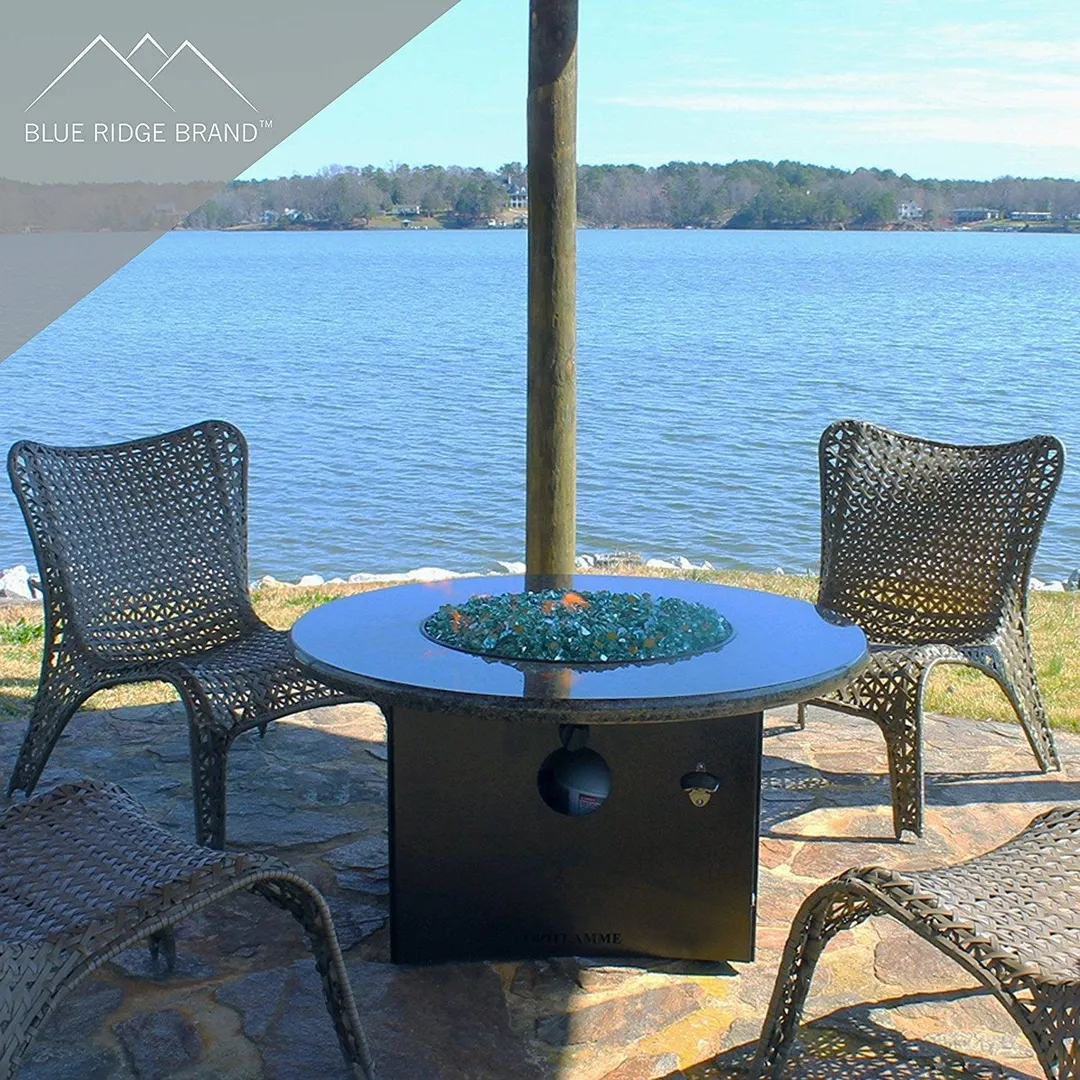 Blue Ridge Brand Fire Pit Glass - Green Reflective Fire Glass 1/2" - Reflective Fire Pit Glass Rocks - Blue Ridge Brand™ Reflective Glass for Fireplace and Landscaping 3, 5, 10, 20, 50 Pounds, photo 6 of 6