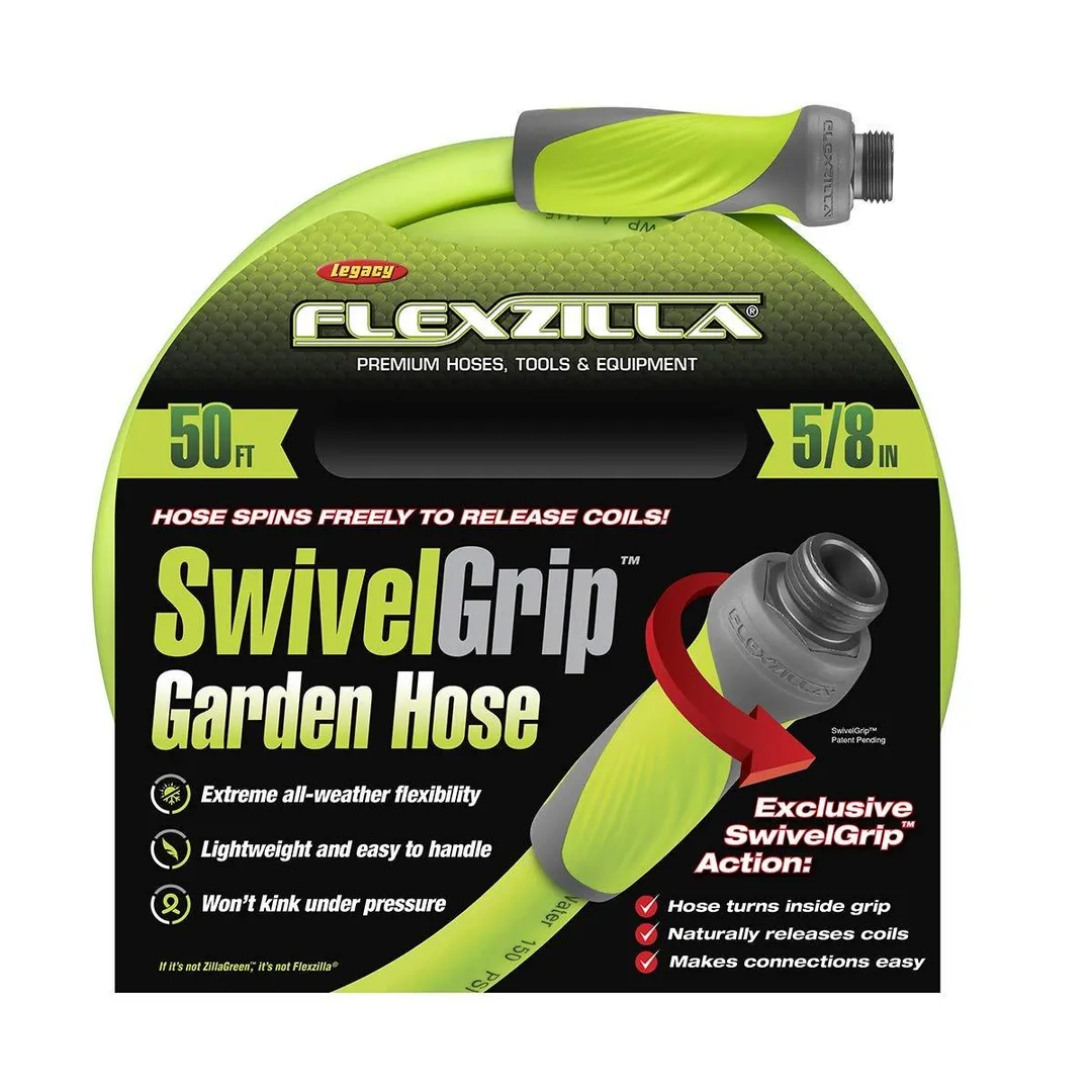 Flexzilla Garden Hose with SwivelGrip, 5/8 in. x 50 ft., Heavy Duty, Lightweight, Drinking Water Safe - HFZG550YWS (Packaging May Vary), photo 2 of 11