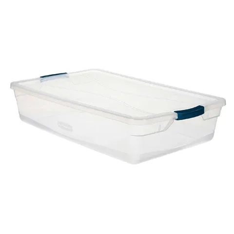 Rubbermaid Cleverstore 6.125 in high · 17.75 in wide · 29 in deep Stackable Storage Tote