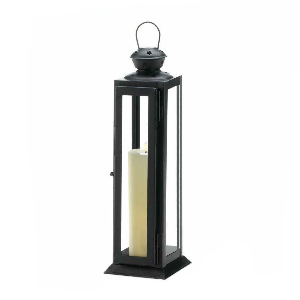Gallery of Light Black Candle Lantern, Decorative Outdoor Metal Candle Lanterns Holder, photo 4 of 4