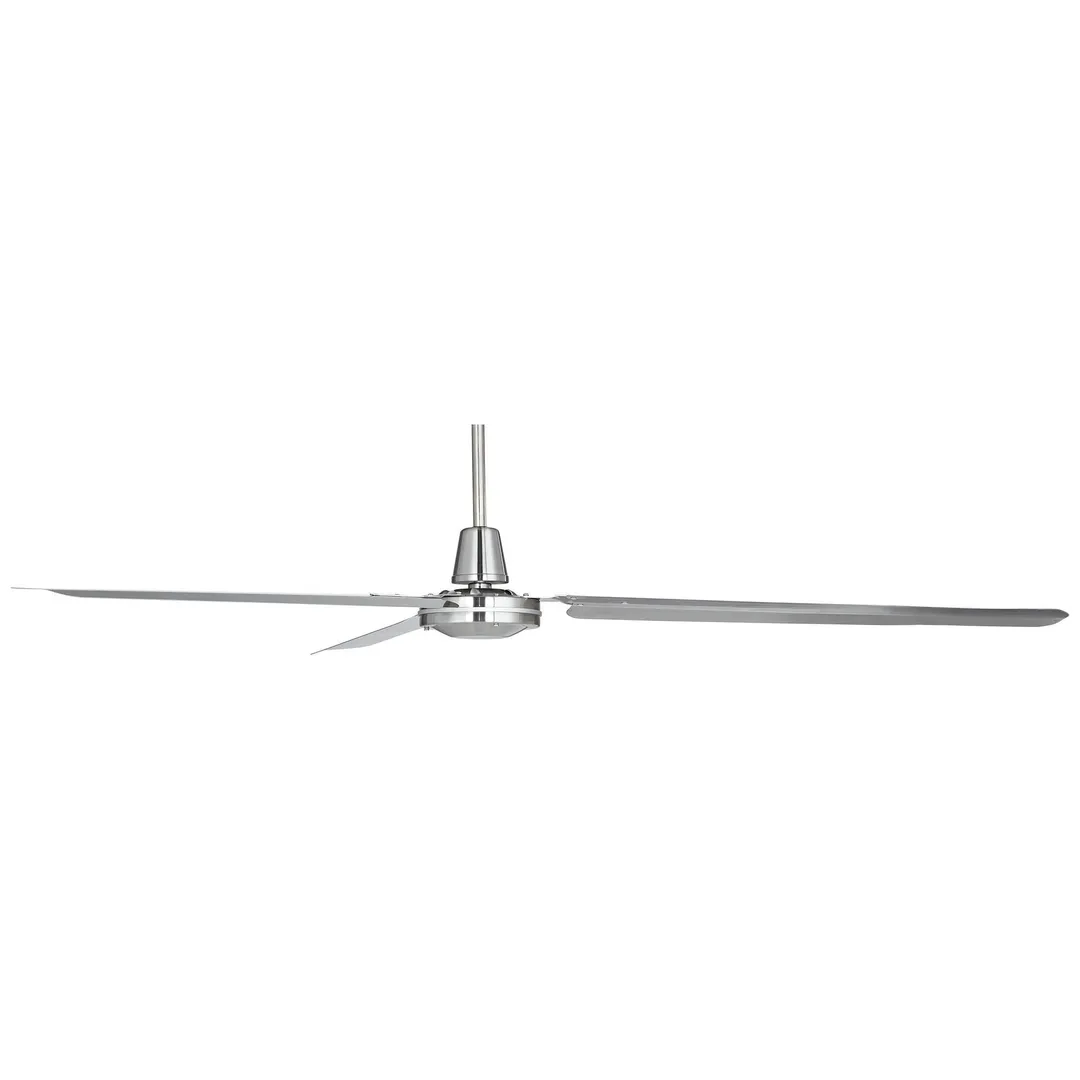 Casa Vieja 72" Casa Vieja Modern Industrial Outdoor Ceiling Fan Brushed Nickel Wall Control Damp Rated for Patio Porch, photo 6 of 7
