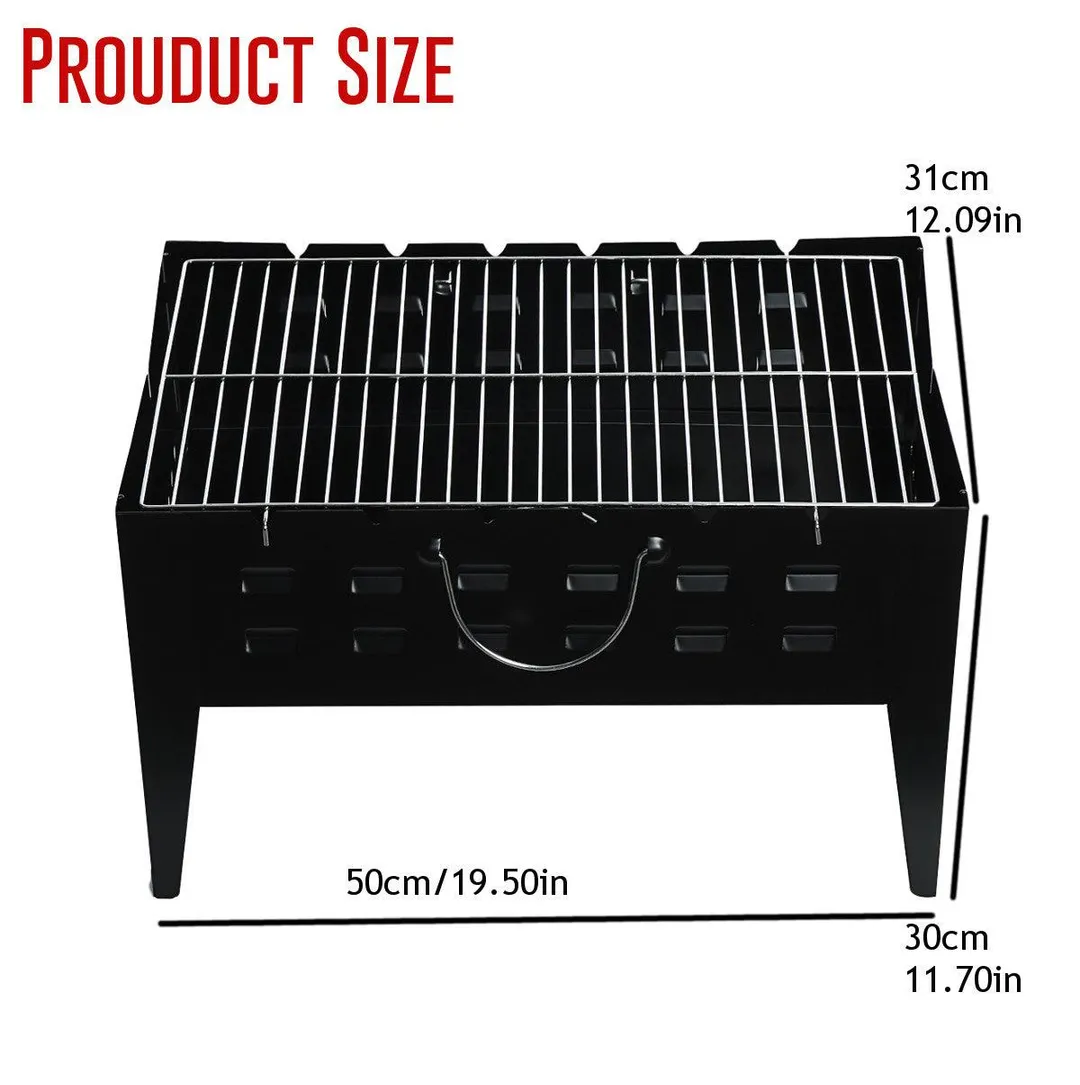Portable Charcoal BBQ Grill, Folding Kabob Grill Premium Iron Camping Grill for Outdoor Garden Patio Cooking Camping Hiking Picnics Garden Travel, photo 2 of 10
