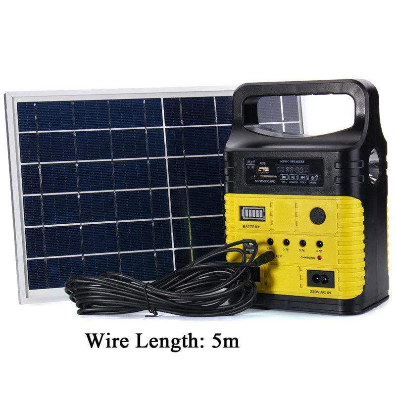 Portable Power Station, Solar Generator with 6W Solar Panel, 2 or 3 LED Light Bulb, Camp Lamps with 5V Output Can Charge Power Bank, USB DC Outlets, for Outdoor Camping, Home Emergency Power Supply, photo 6 of 12