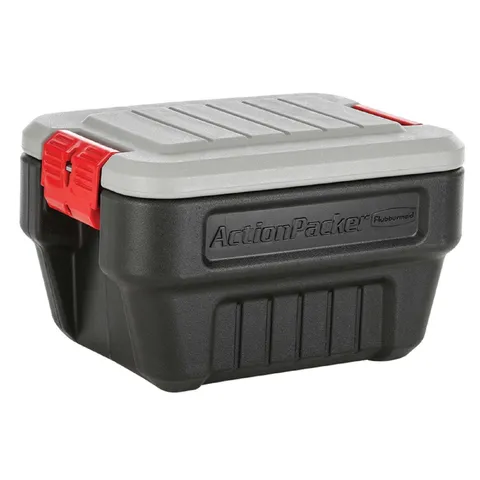 Rubbermaid ActionPacker 12.1 in high · 14.1 in wide · 20 in deep Stackable Storage Tote