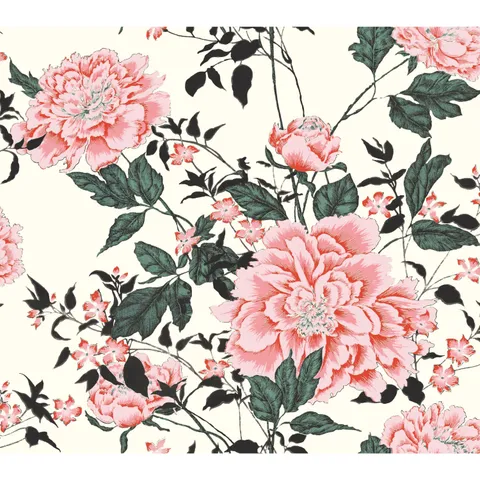 Vintage Floral Pink Peel & Stick Wallpaper by Drew Barrymore Flower Home