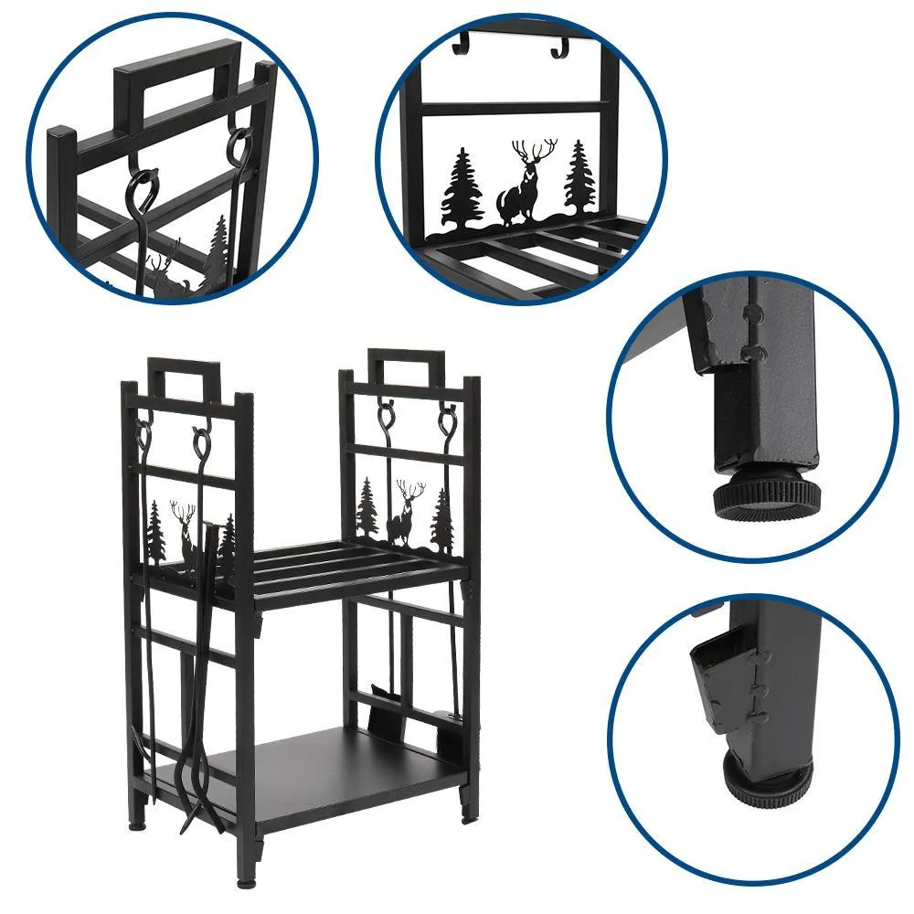 Winado Pipe Metal Steel Firewood Storage Rack Holder For Indoor & Outdoor, photo 7 of 7