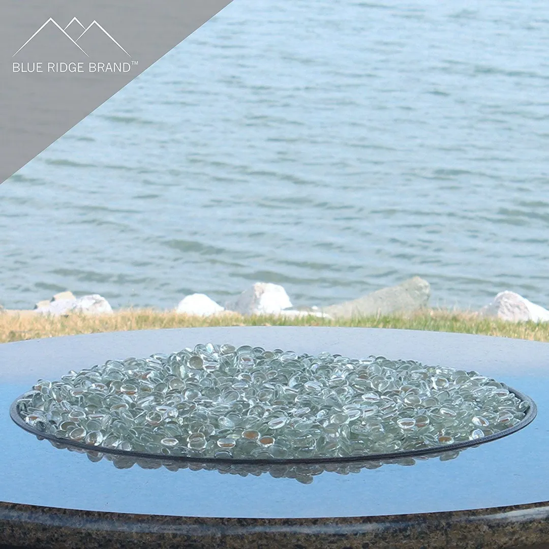 Blue Ridge Brand Fire Pit Glass - Crystal Clear Reflective Fire Glass Beads 3/4" - Reflective Fire Pit Glass Rocks - Blue Ridge Brand™ Reflective Glass Beads for Fireplace and Landscaping 3, 5, 10, 20, 50 Pounds, photo 4 of 6