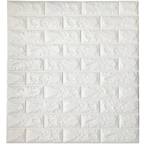 4 Sq.Ft Peel and Stick 3D Wall Stickers Panels White Brick Wallpaper Bedroom Living Room Modern Wall Decal Accent Background TV D��cor
