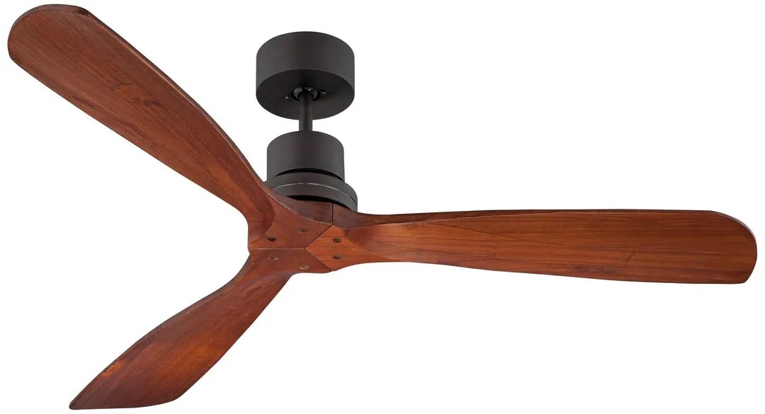 Casa Vieja 52" Casa Vieja Modern Outdoor Ceiling Fan with Remote Solid Wood Delta-Wing Oil Rubbed Bronze Damp Rated for Kitchen Patio, photo 2 of 7