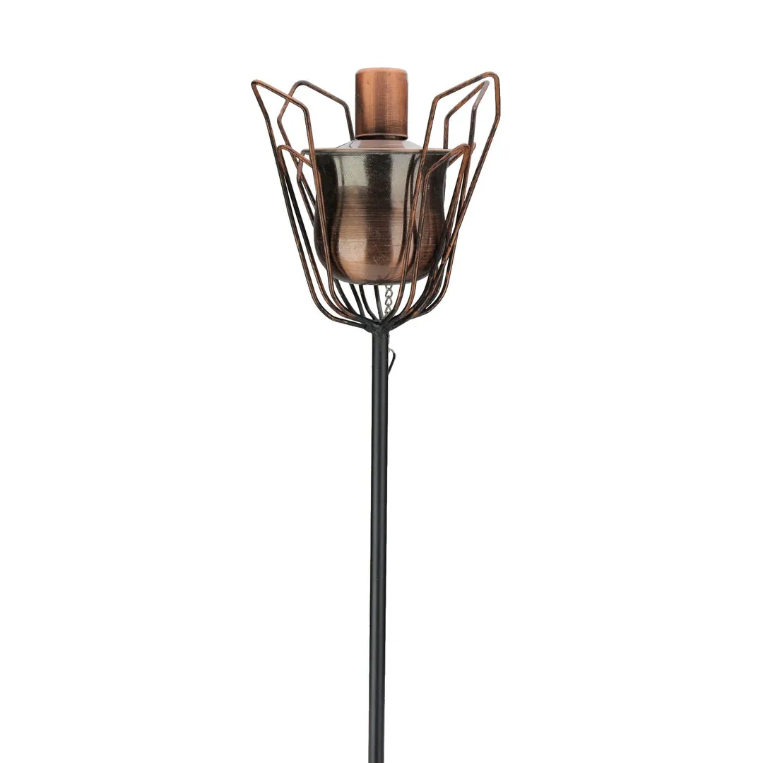 Northlight 30" Flower Shape Garden Oil Lamp Outdoor Patio Torch - Brushed Copper, photo 2 of 4