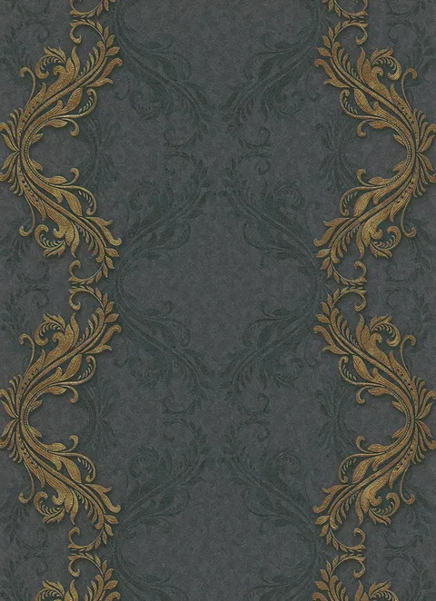 ETERNA - Classic Ornamental Design Grey Wallpaper Roll