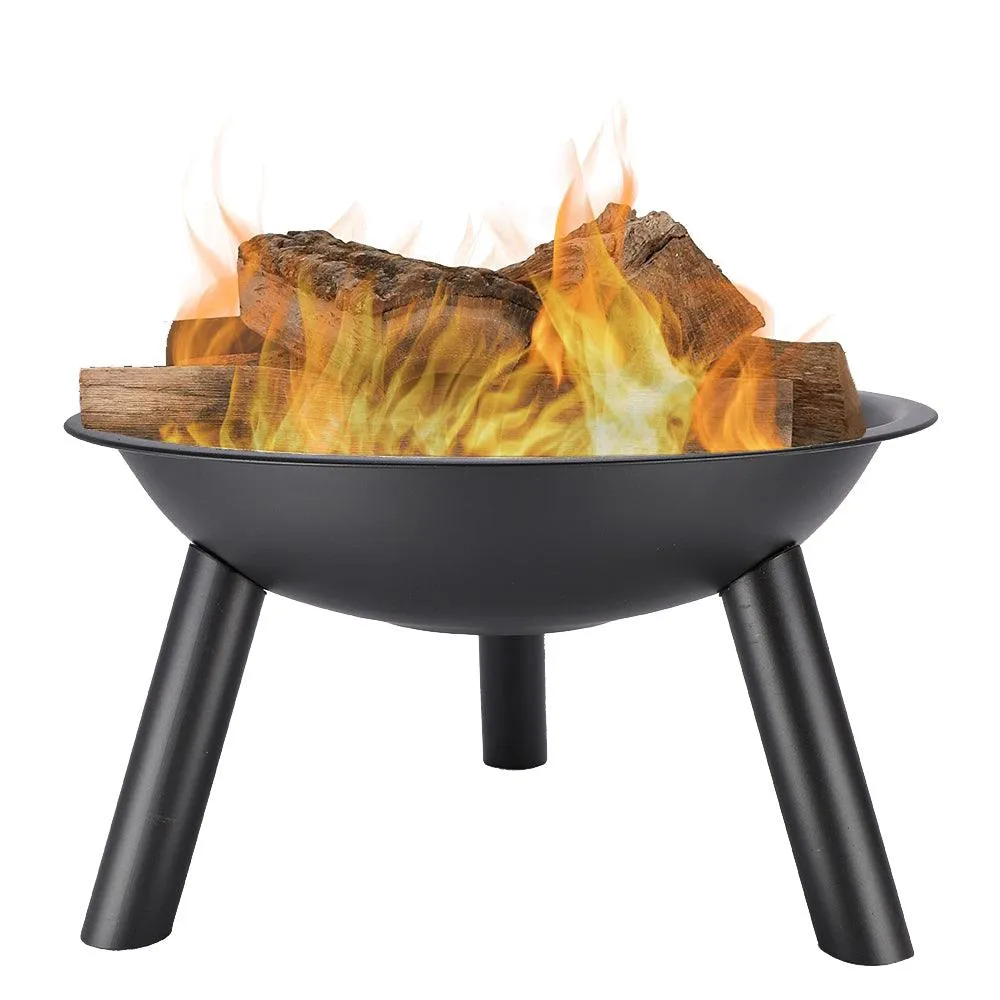Ktaxon 22-Inch BBQ Grill Portable Wood Burning Fire Pits Iron Backyard Patio Garden Round Fire Pit Cooking Grill, Black, photo 12 of 12