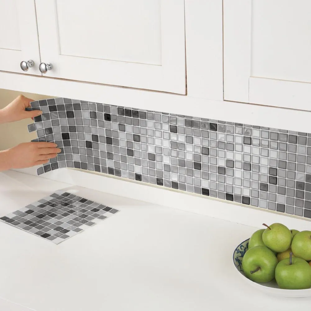 Collections Etc. Mosaic Backsplash Tiles - Set Of 6 Black And White, photo 2 of 2