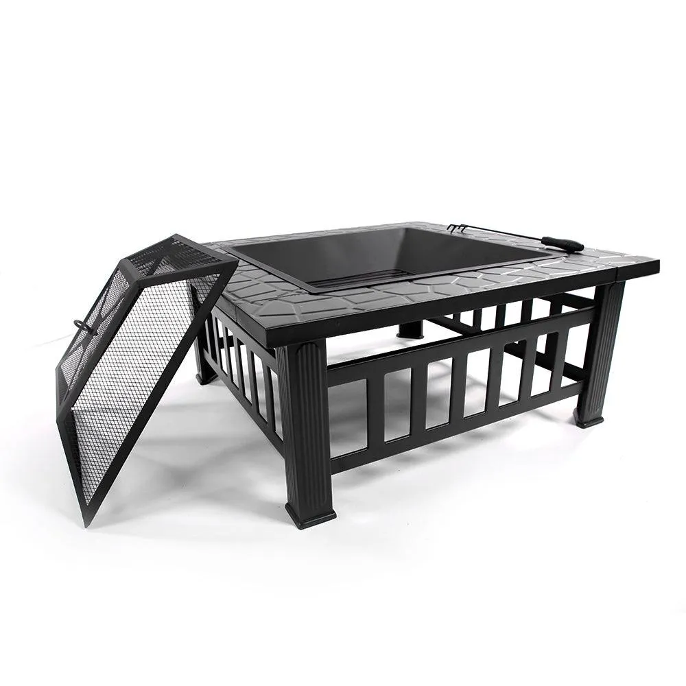 HEMU FASHION Hottest 32'' Wood Burning Fire Pit Table Outdoor Garden BBQ Grill Bonfire Stove w/ Cover, photo 4 of 10