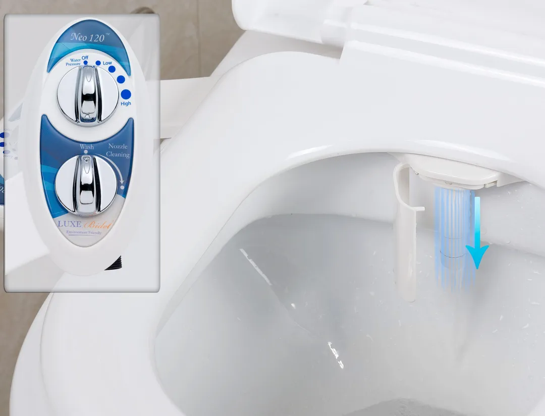 Luxe Bidet Neo 120 Luxury Fresh Water Self-Cleaning Non-Electric Bidet Attachment, White, photo 2 of 10