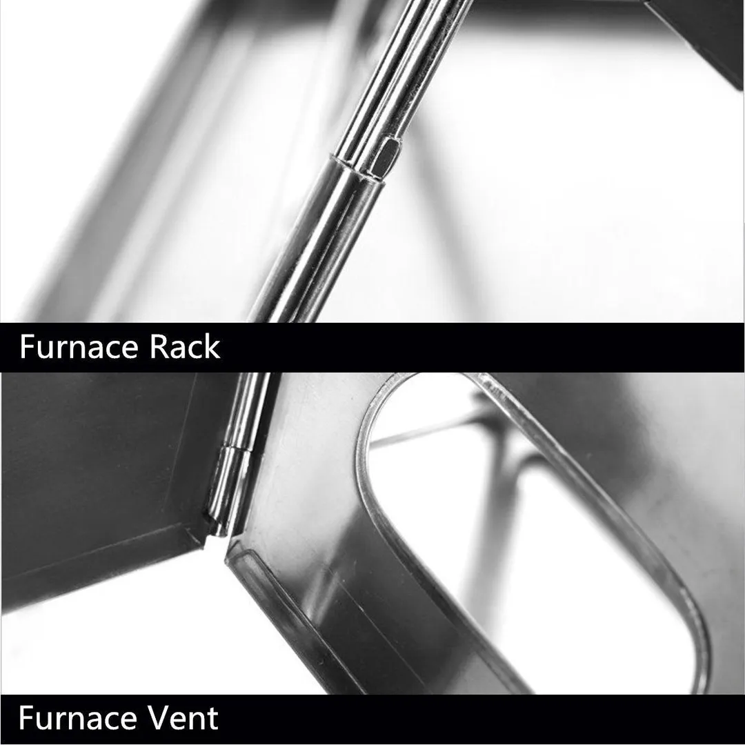 Mini Barbecue Grill Portable Folding Charcoal Barbecue DeskTabletop Outdoor Stainless Steel Smoker BBQ Garden Terrace Camping Travel (12x12x9inch) Hiking Picnics (Silver), photo 8 of 11