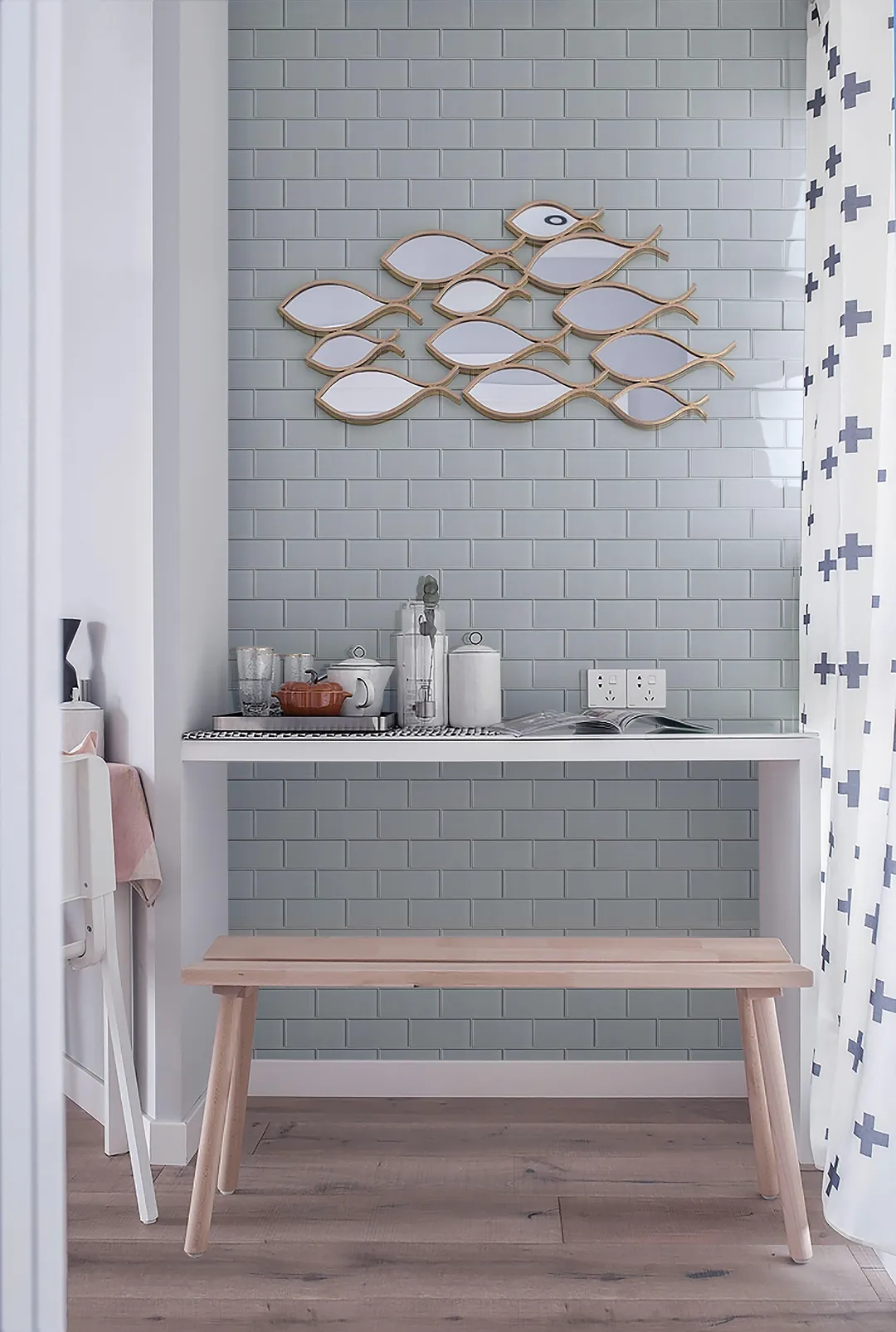 WS Tiles - Premium Soft Gray 3 in. x 6 in. Glass Subway 12 in. x 12 in. Mesh-Backed Wall Tile (5 sq. ft. / Case), photo 2 of 5