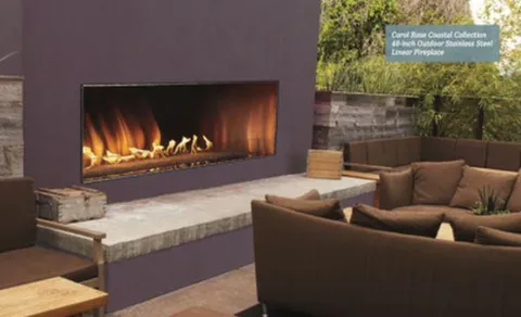 Carol Rose Outdoor SS Manual 48" Linear Fireplace - NG
