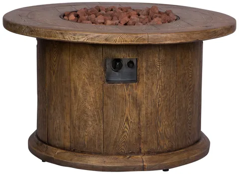 Merida 40 in. Round Outdoor Fire Pit Table - Brown