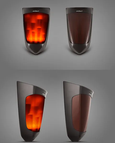 Solar Wall Light Fireplace Elements Outdoor Waterproof Strong Endurance Outdoor Decoration