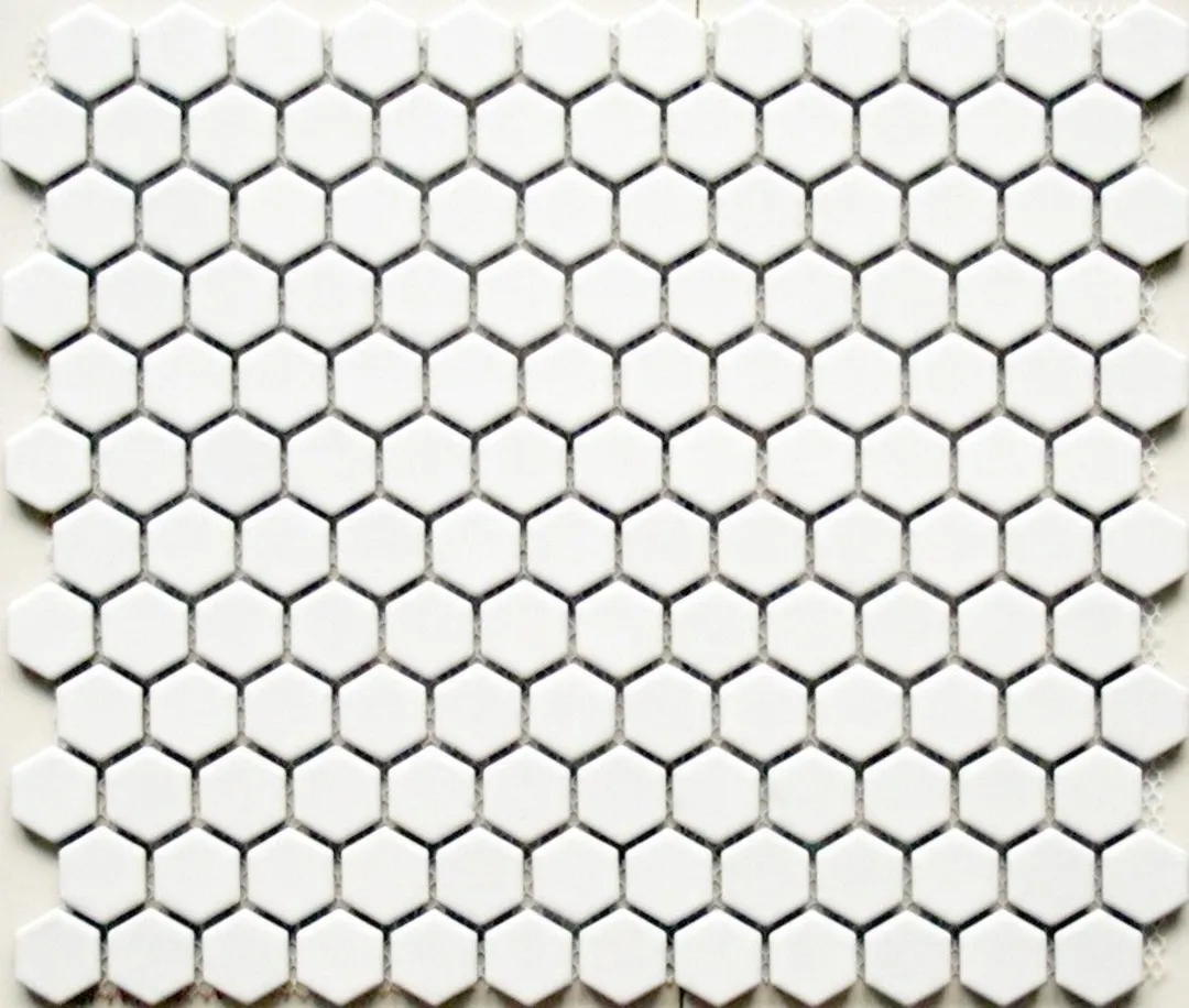 WS Tiles - Value Matte White 11.8 in. x 10.2 in. Porcelain 1" Hexagon Mosaic Floor & Wall Tile (9 sq. ft / Case), photo 3 of 5