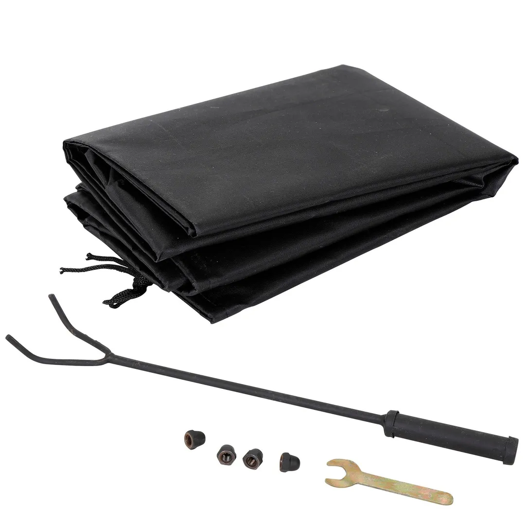 Segawe 26" Metal Iron Pyramidal Guard Fire Pit - Antique Style Burner, Bonus Dacron Weather Cover and Poker, photo 8 of 9