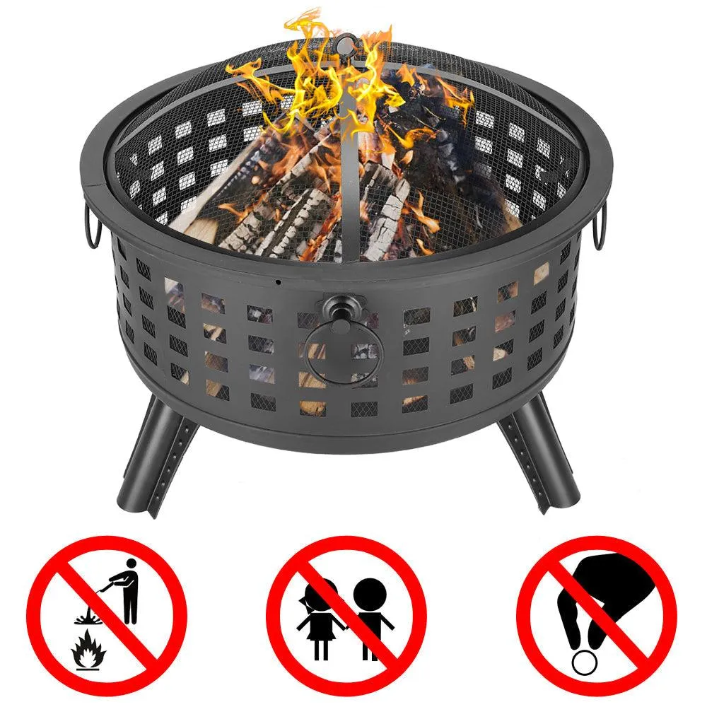 HEMU FASHION 26" Fire Pit Hex Shaped Home Garden Outdoor Firepit Backyard Patio Firebowl Wood Burning Fireplace, photo 4 of 11