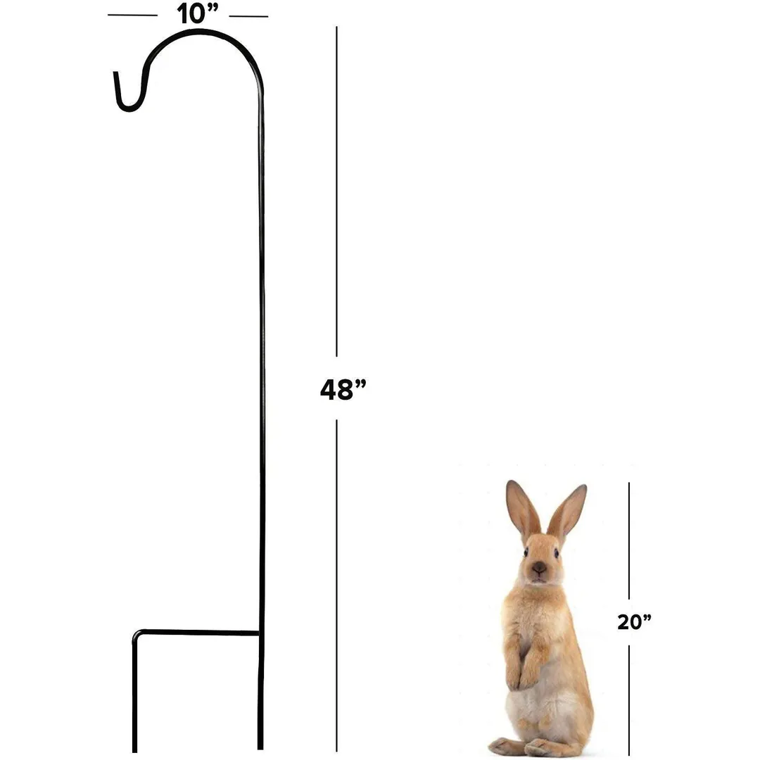 Ashman Shepherds Hook 48 Inch 2 Pack, 2/5 Inch Thick, Super Strong, Rust Resistant Steel Hook Ideal For Use at Weddings, Hanging Plant Baskets, Solar Lights, Lanterns, Bird Feeders, and Wedding, photo 3 of 9