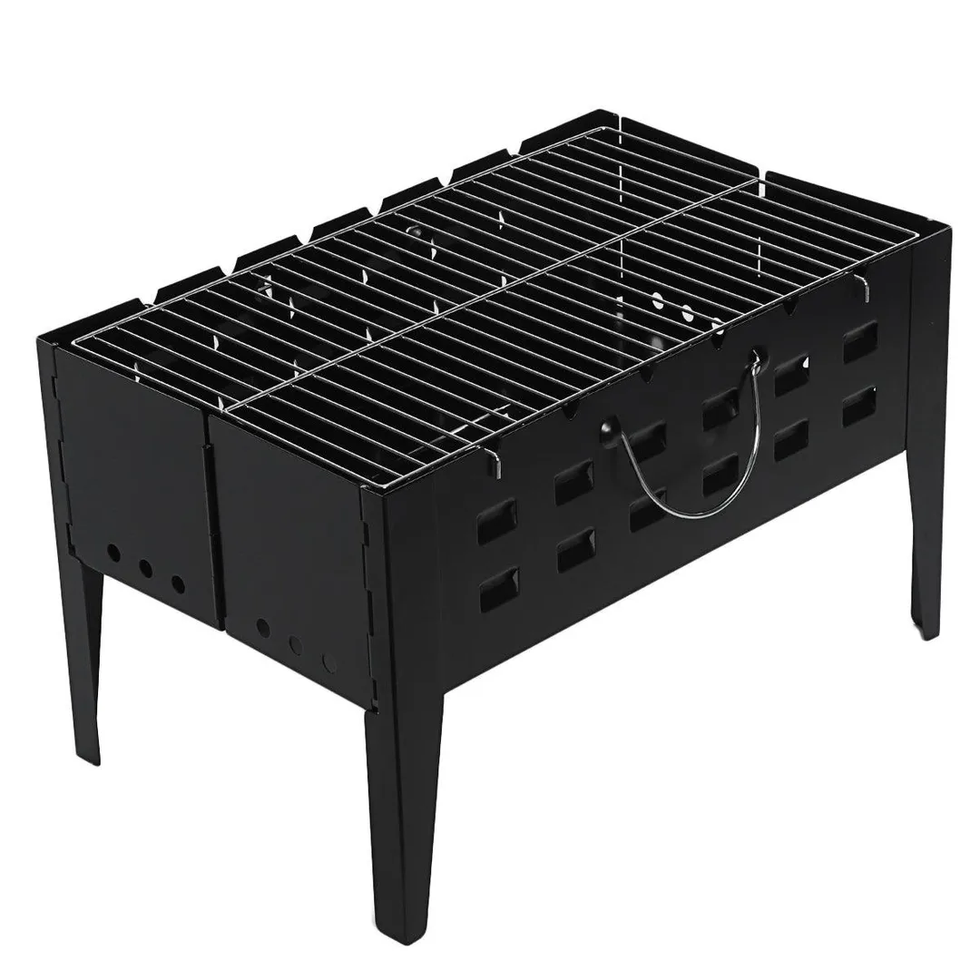 Portable Charcoal BBQ Grill, Folding Kabob Grill Premium Iron Camping Grill for Outdoor Garden Patio Cooking Camping Hiking Picnics Garden Travel, photo 7 of 10