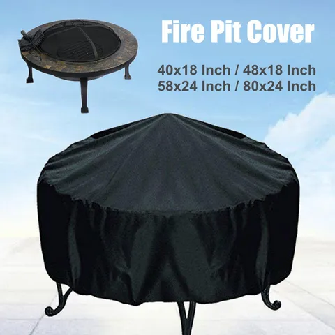 3 Size Fire Pit Cover Waterproof Heavy Duty Waterproof Round Patio Fire Bowl Cover Garden Patio Camping Outdoor Folding