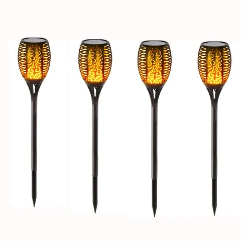 1/2/4 Pack 33LED Solar Power Garden Yard Lamp Waterproof Flickering Flame Path Torch Light,for Outdoor Patio Lawn Pathways Decoration