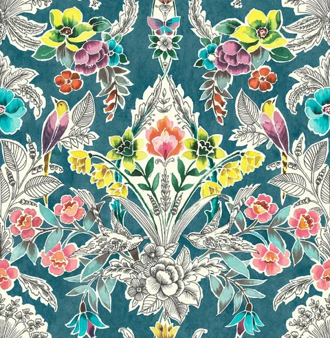 Summer Love Teal Peel & Stick Wallpaper