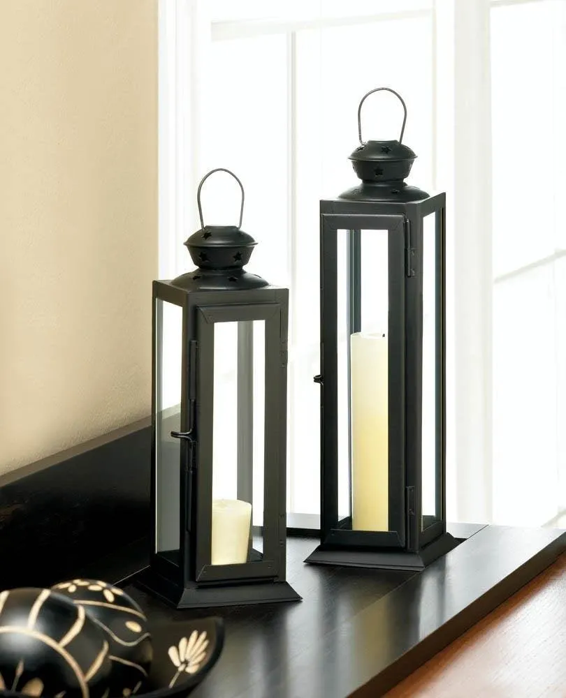 Gallery of Light Black Candle Lantern, Decorative Outdoor Metal Candle Lanterns Holder, photo 2 of 4