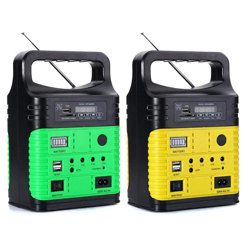Portable Power Station, Solar Generator with 6W Solar Panel, 2 or 3 LED Light Bulb, Camp Lamps with 5V Output Can Charge Power Bank, USB DC Outlets, for Outdoor Camping, Home Emergency Power Supply, photo 10 of 12